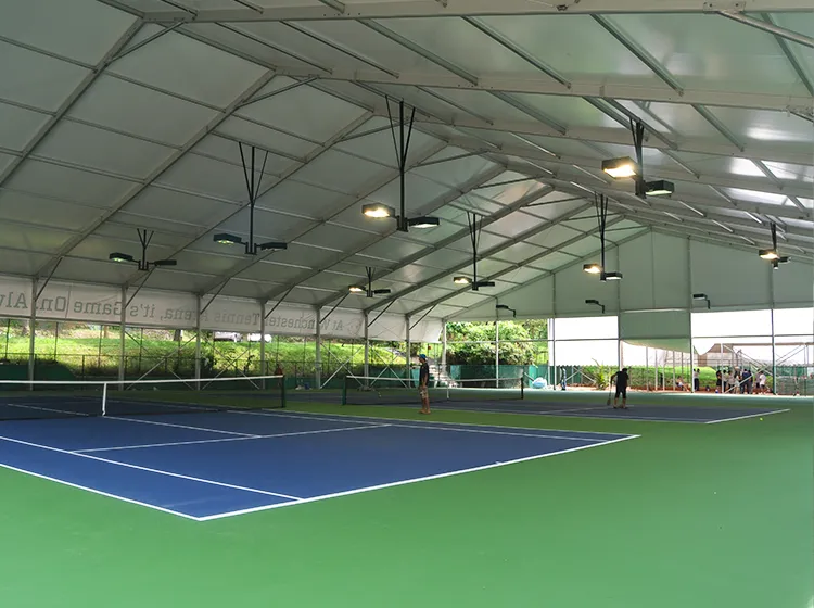 Sports tent interior